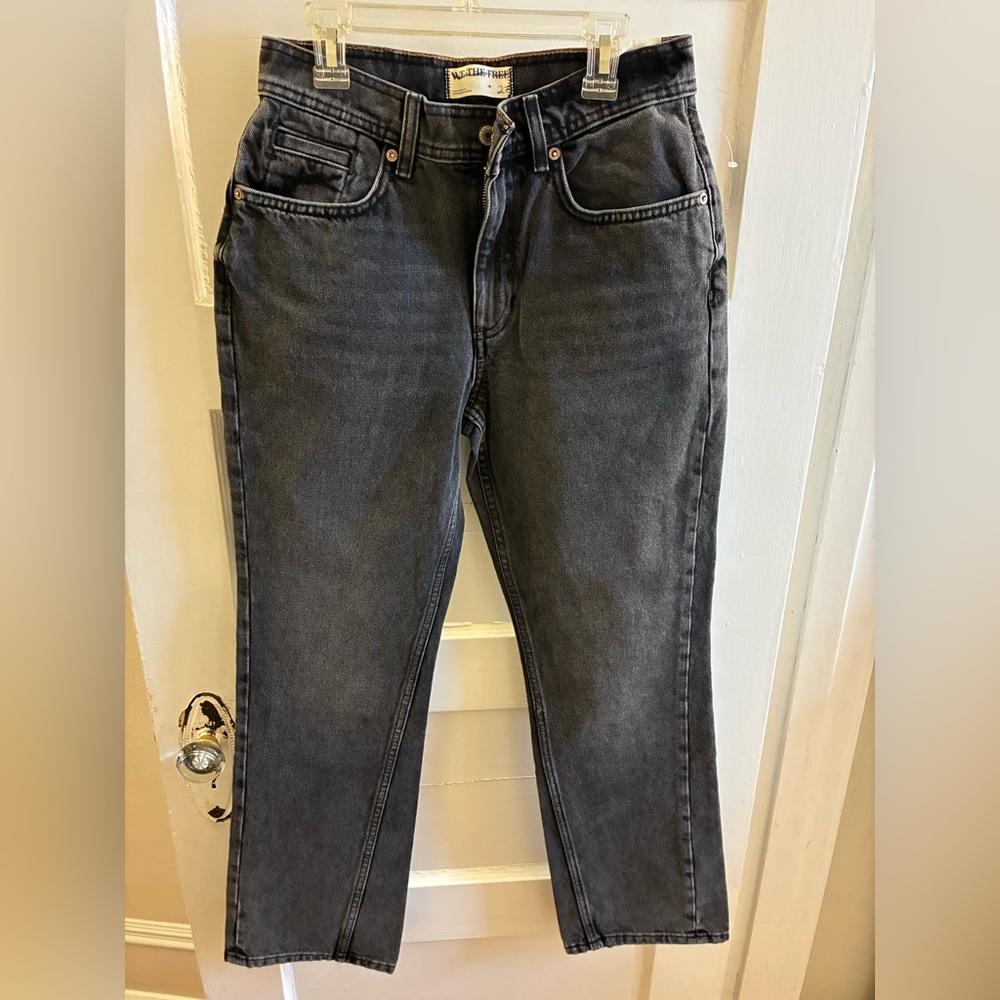 Free People We the Free Black Xena High Rise Slim Straight Jeans - Picture 6 of 8